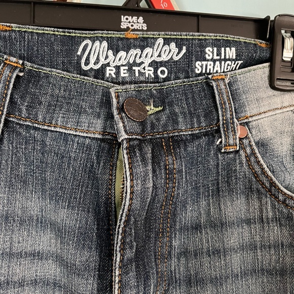 Wrangler Retro Slim Straight Jeans - Blue - Picture 1 of 4